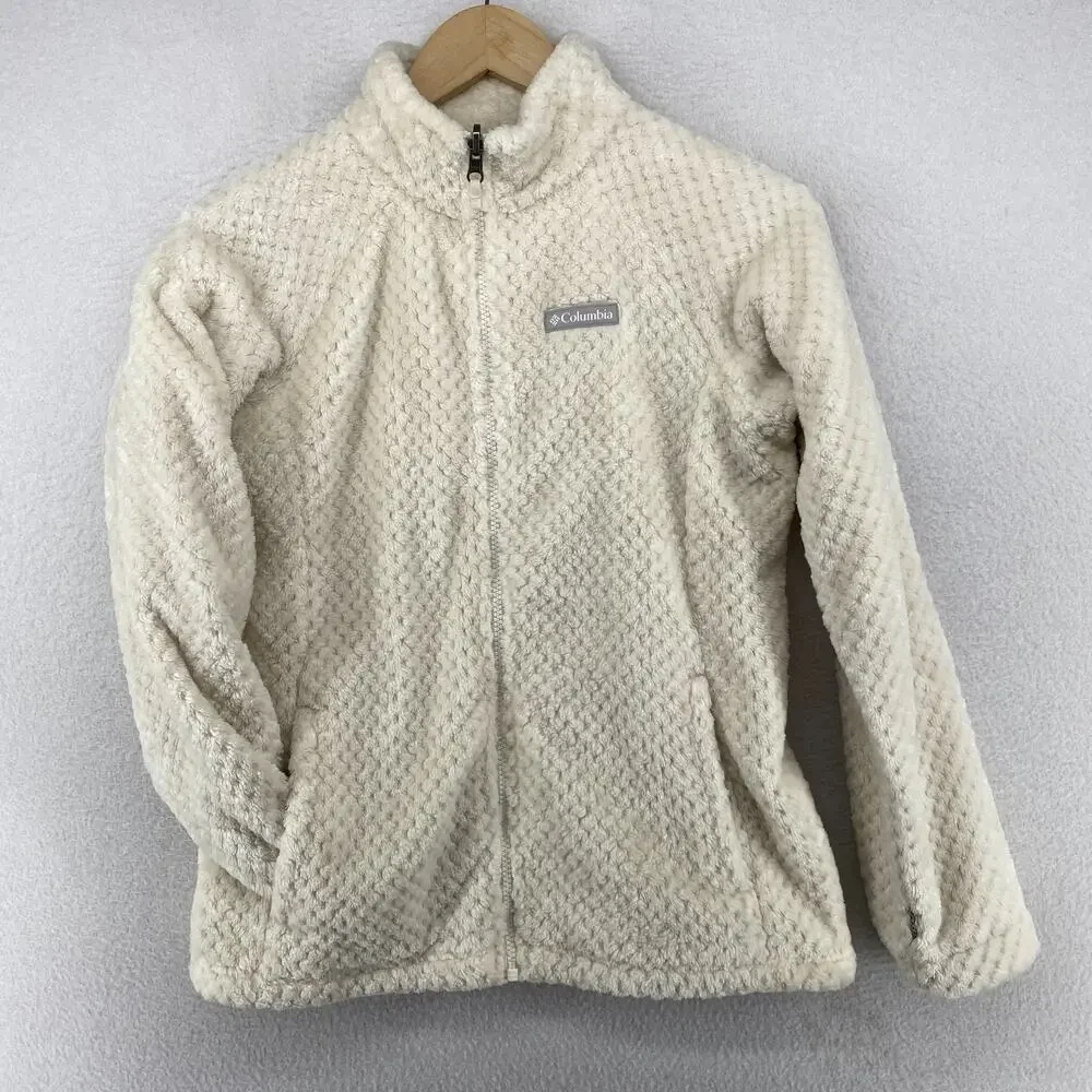 COLUMBIA Jacket Womens L 14 16 Bugaboo Fleece Interchange Full Zip Off White - Picture 2 of 12